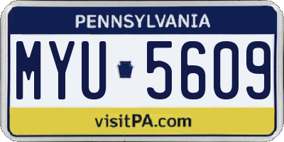 PA license plate MYU5609
