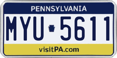 PA license plate MYU5611