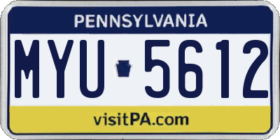 PA license plate MYU5612
