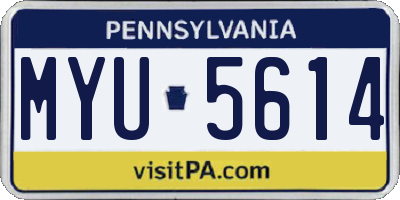 PA license plate MYU5614