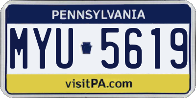 PA license plate MYU5619