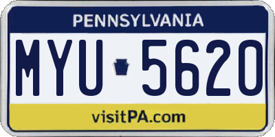 PA license plate MYU5620