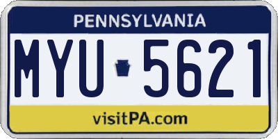 PA license plate MYU5621