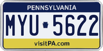 PA license plate MYU5622