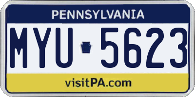 PA license plate MYU5623