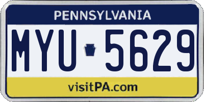 PA license plate MYU5629