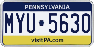 PA license plate MYU5630