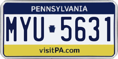 PA license plate MYU5631