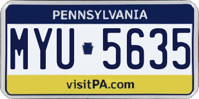 PA license plate MYU5635