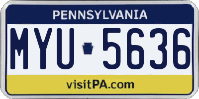PA license plate MYU5636