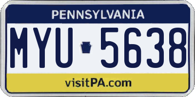 PA license plate MYU5638
