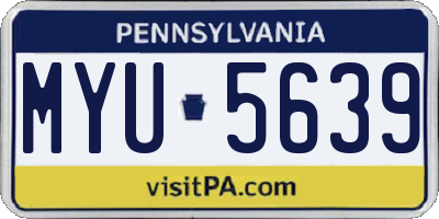 PA license plate MYU5639