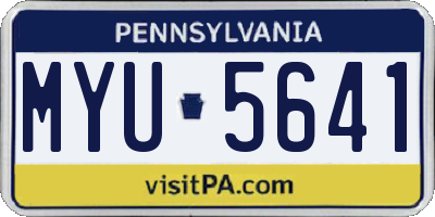 PA license plate MYU5641