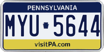 PA license plate MYU5644