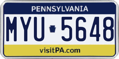 PA license plate MYU5648