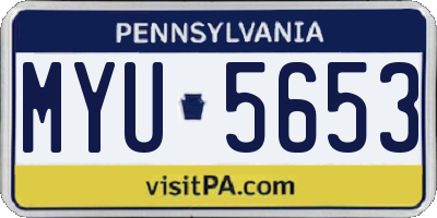 PA license plate MYU5653