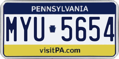 PA license plate MYU5654