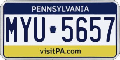 PA license plate MYU5657