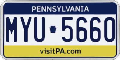 PA license plate MYU5660