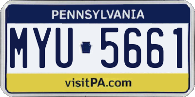 PA license plate MYU5661