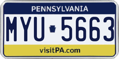 PA license plate MYU5663