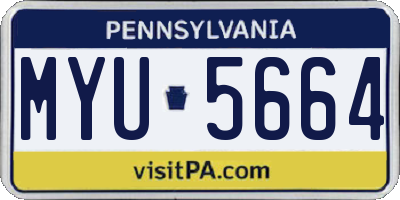 PA license plate MYU5664