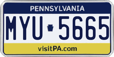 PA license plate MYU5665