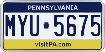 PA license plate MYU5675