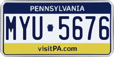 PA license plate MYU5676