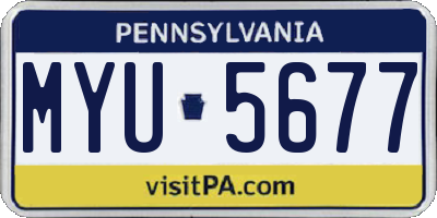 PA license plate MYU5677