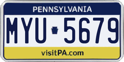 PA license plate MYU5679