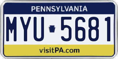 PA license plate MYU5681