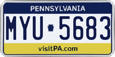PA license plate MYU5683
