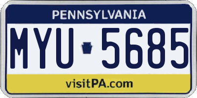 PA license plate MYU5685