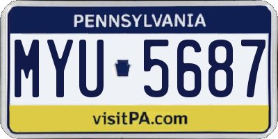 PA license plate MYU5687