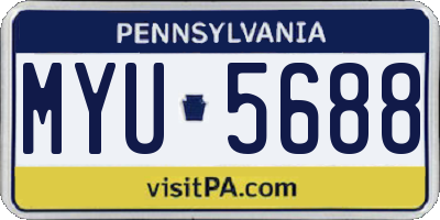 PA license plate MYU5688