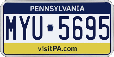 PA license plate MYU5695