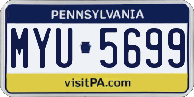 PA license plate MYU5699