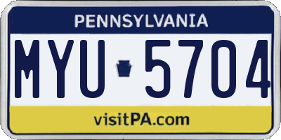 PA license plate MYU5704