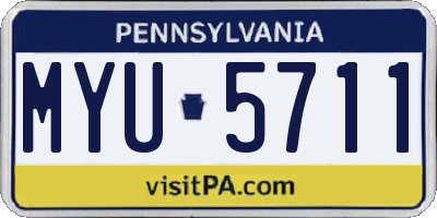 PA license plate MYU5711