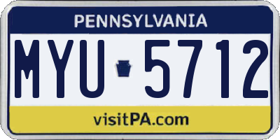 PA license plate MYU5712