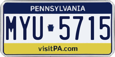 PA license plate MYU5715
