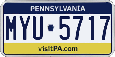 PA license plate MYU5717