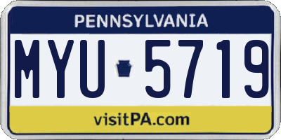 PA license plate MYU5719