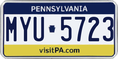 PA license plate MYU5723