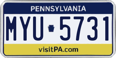 PA license plate MYU5731