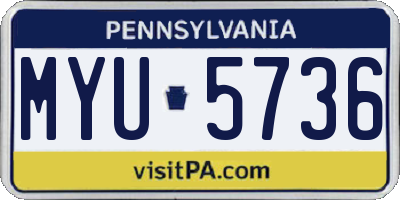 PA license plate MYU5736