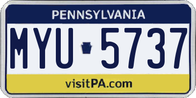 PA license plate MYU5737