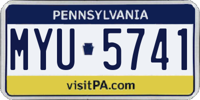 PA license plate MYU5741