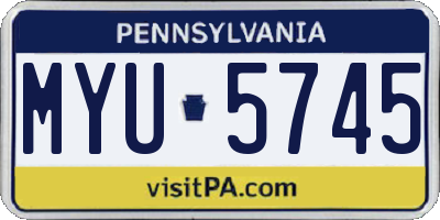 PA license plate MYU5745